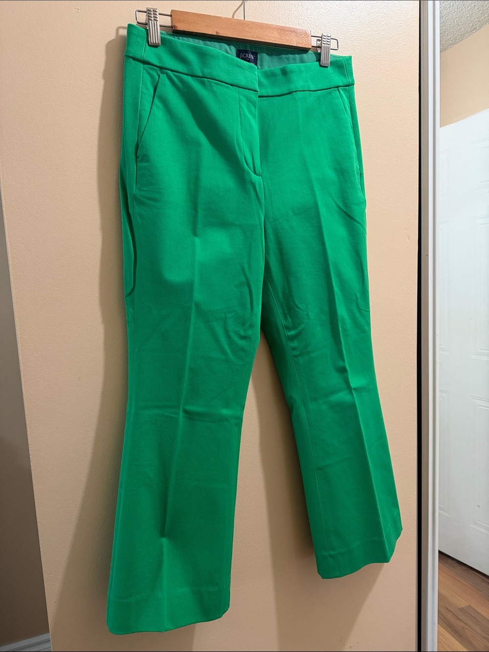 Green Cropped Flare Pants